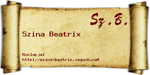 Szina Beatrix névjegykártya