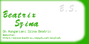 beatrix szina business card